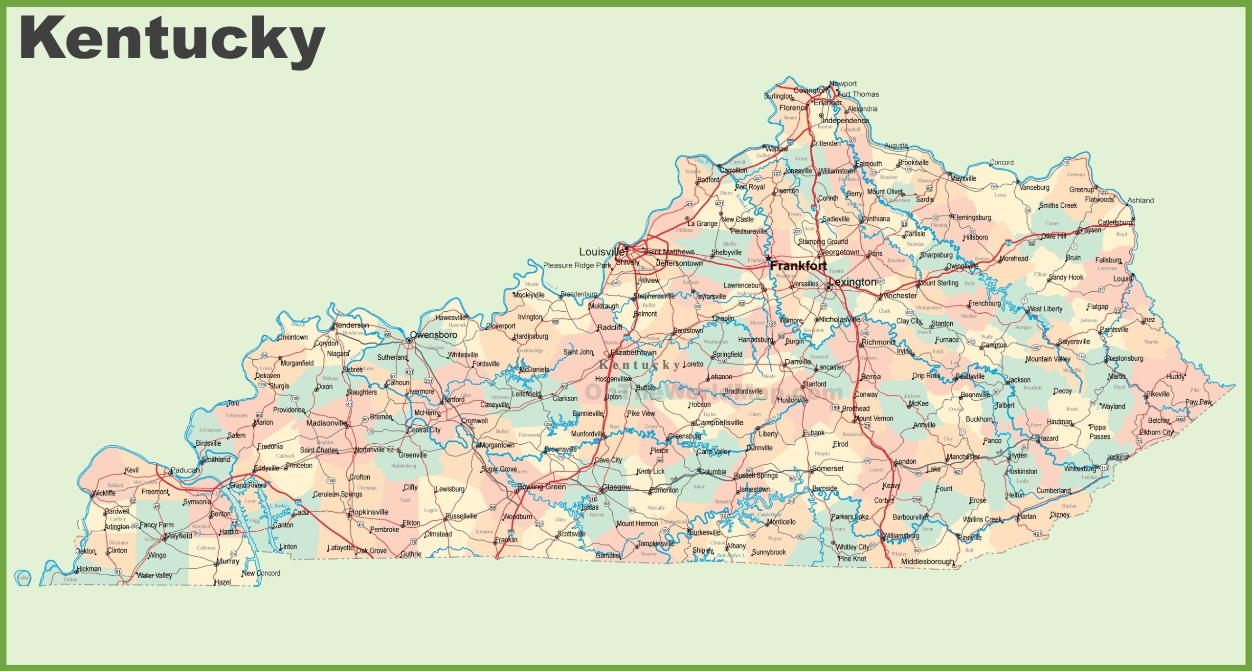 printable county map of kentucky