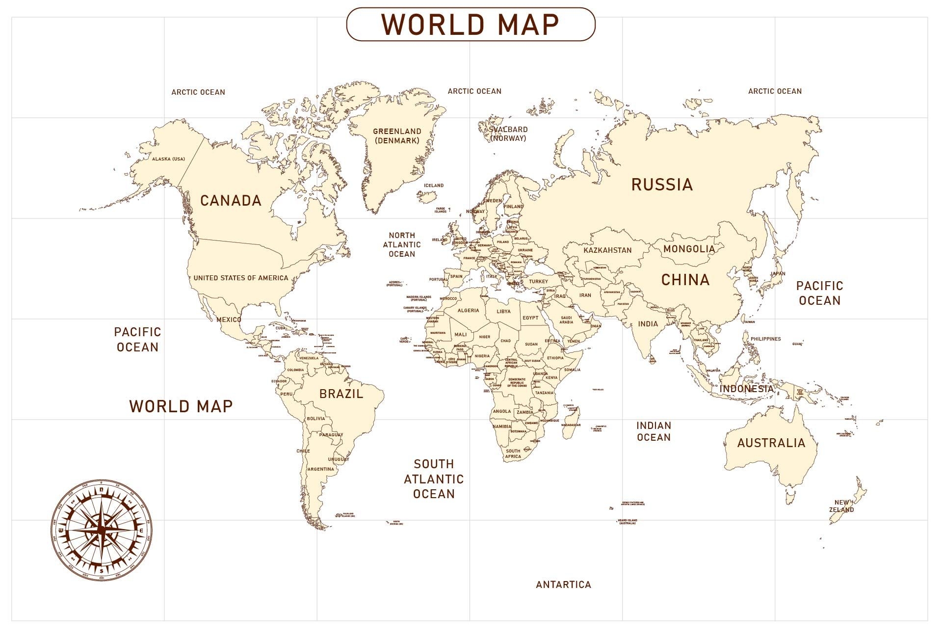 Labeled World Map 10 Free PDF Printables Printablee World Map 
