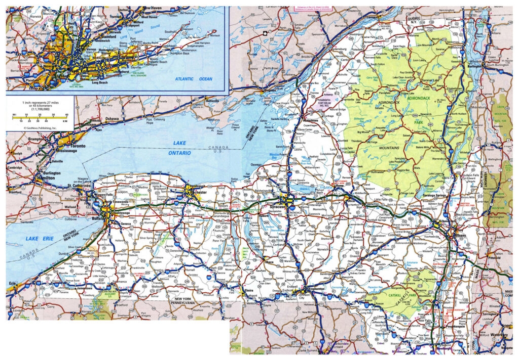 new york state map printable