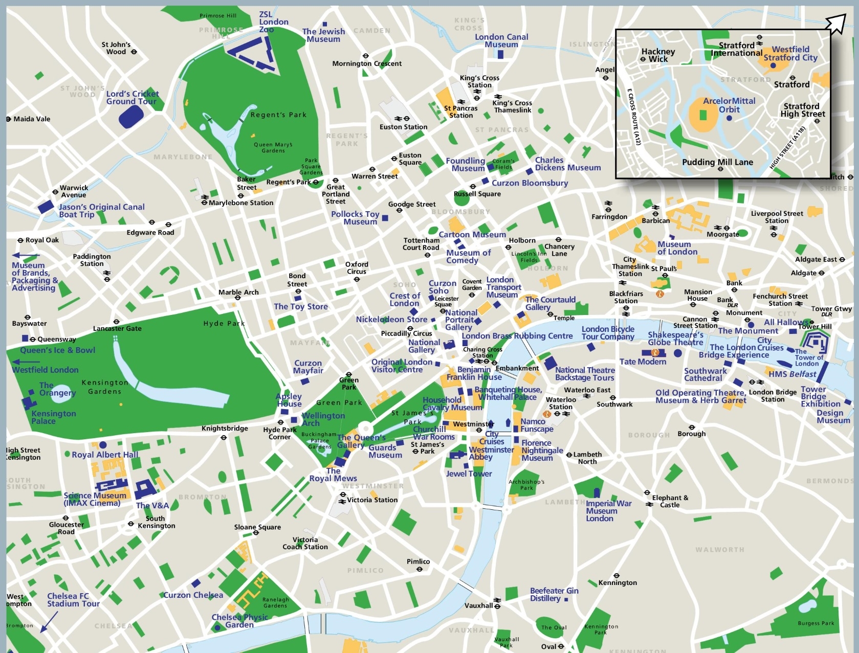 London Attractions Map Printable London Attractions Map Printable