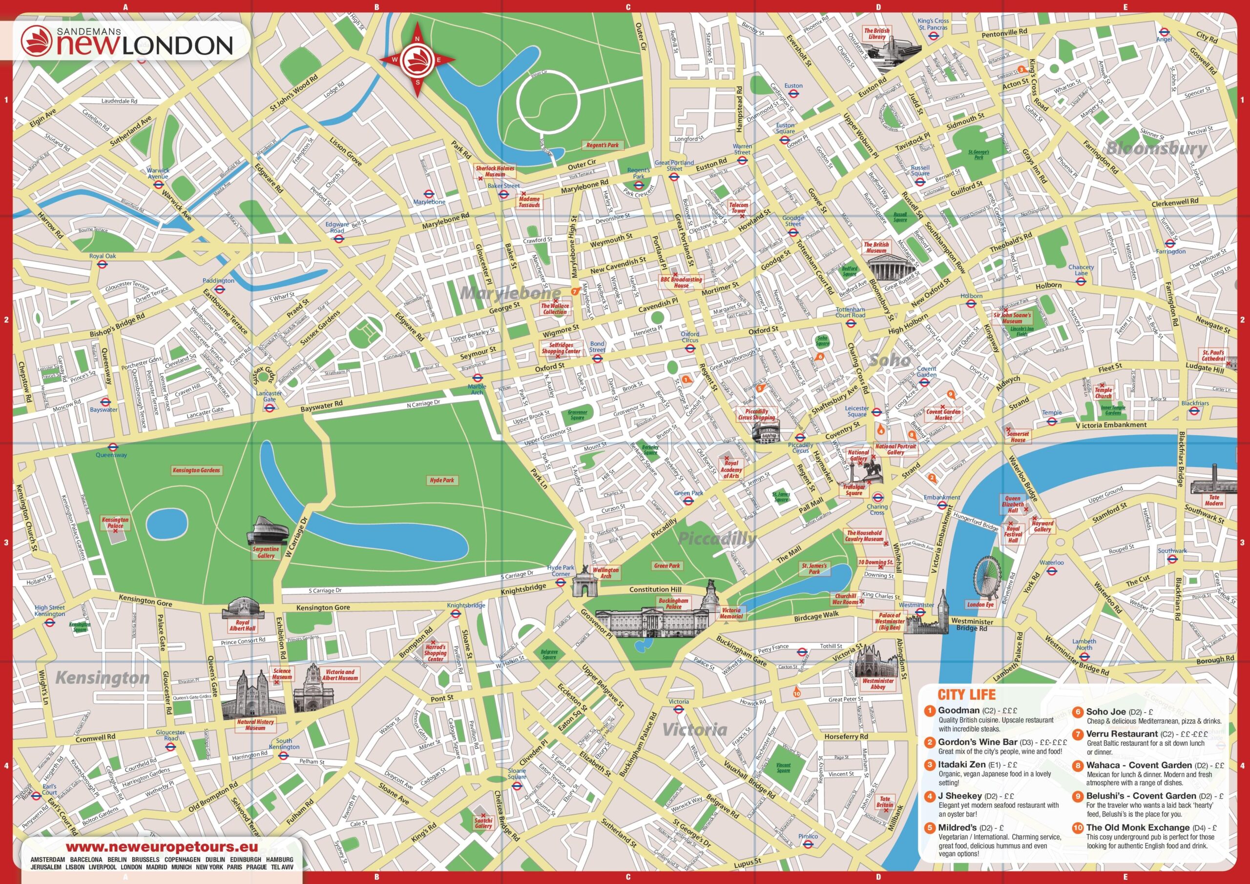 London Map Tourist Attractions Printable London Map Tourist Attractions Printable