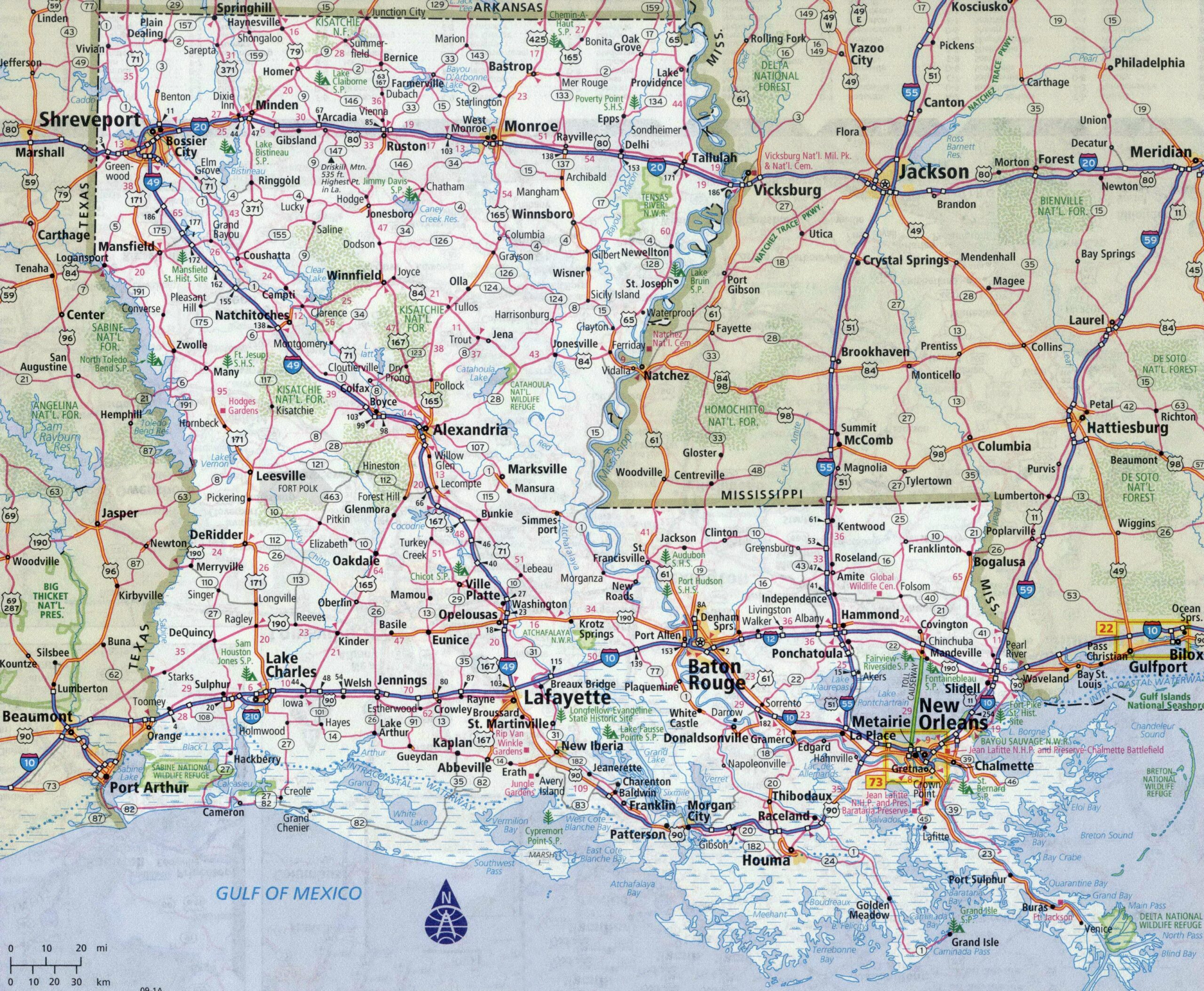 Louisiana Map Printable