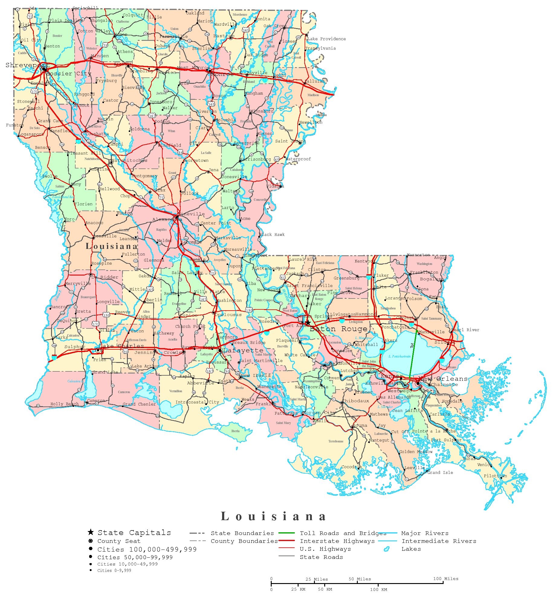Louisiana Map Printable Louisiana Map Printable