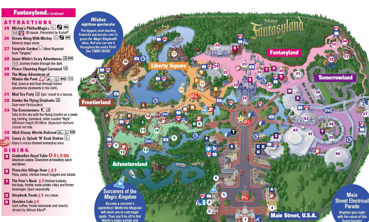 Magic Kingdom Printable Map Magic Kingdom Printable Map