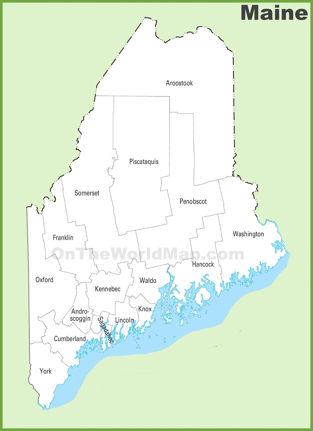 Maine County Map Printable Maine County Map Printable