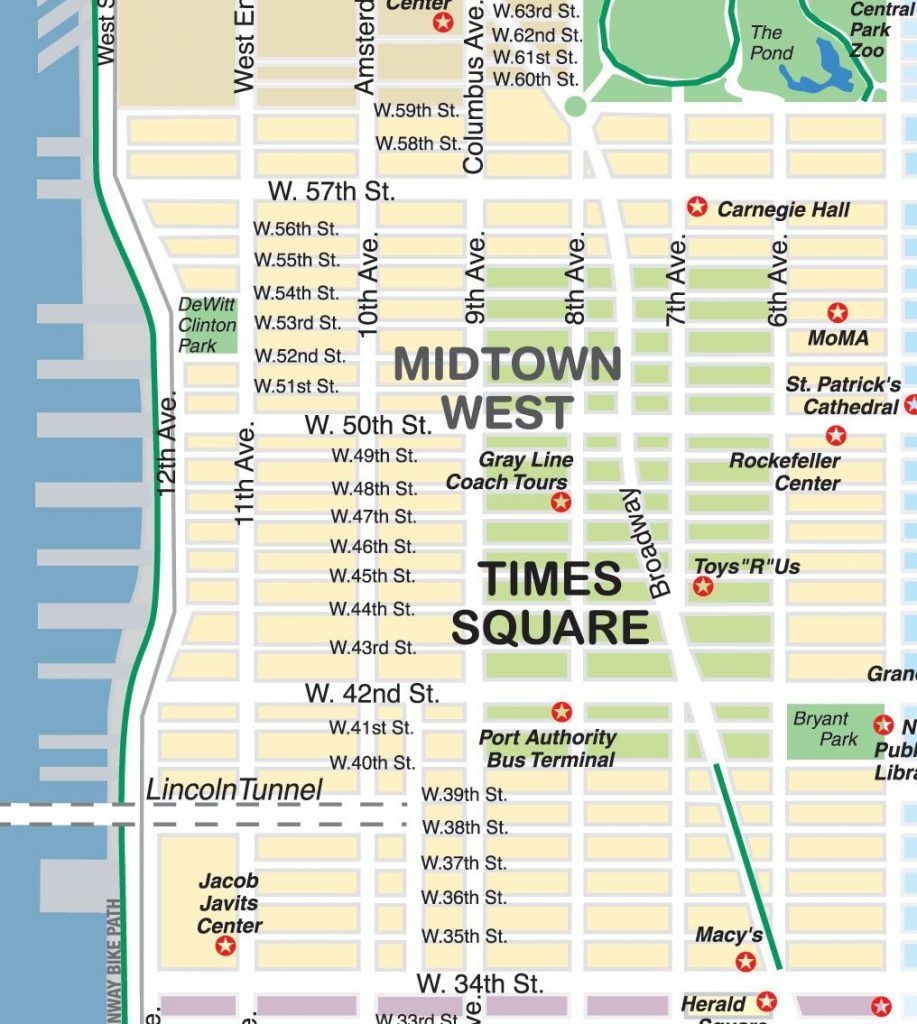 map of midtown manhattan printable
