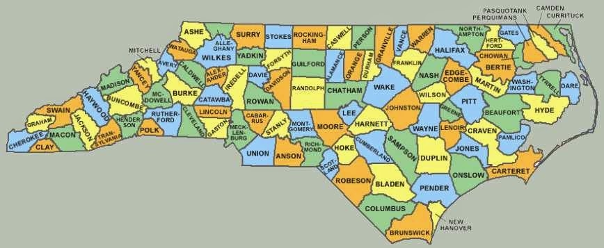 Map Nc Counties Printable