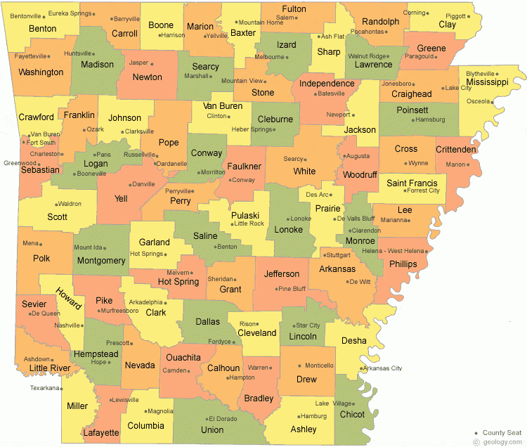Map Of Arkansas Counties And Towns