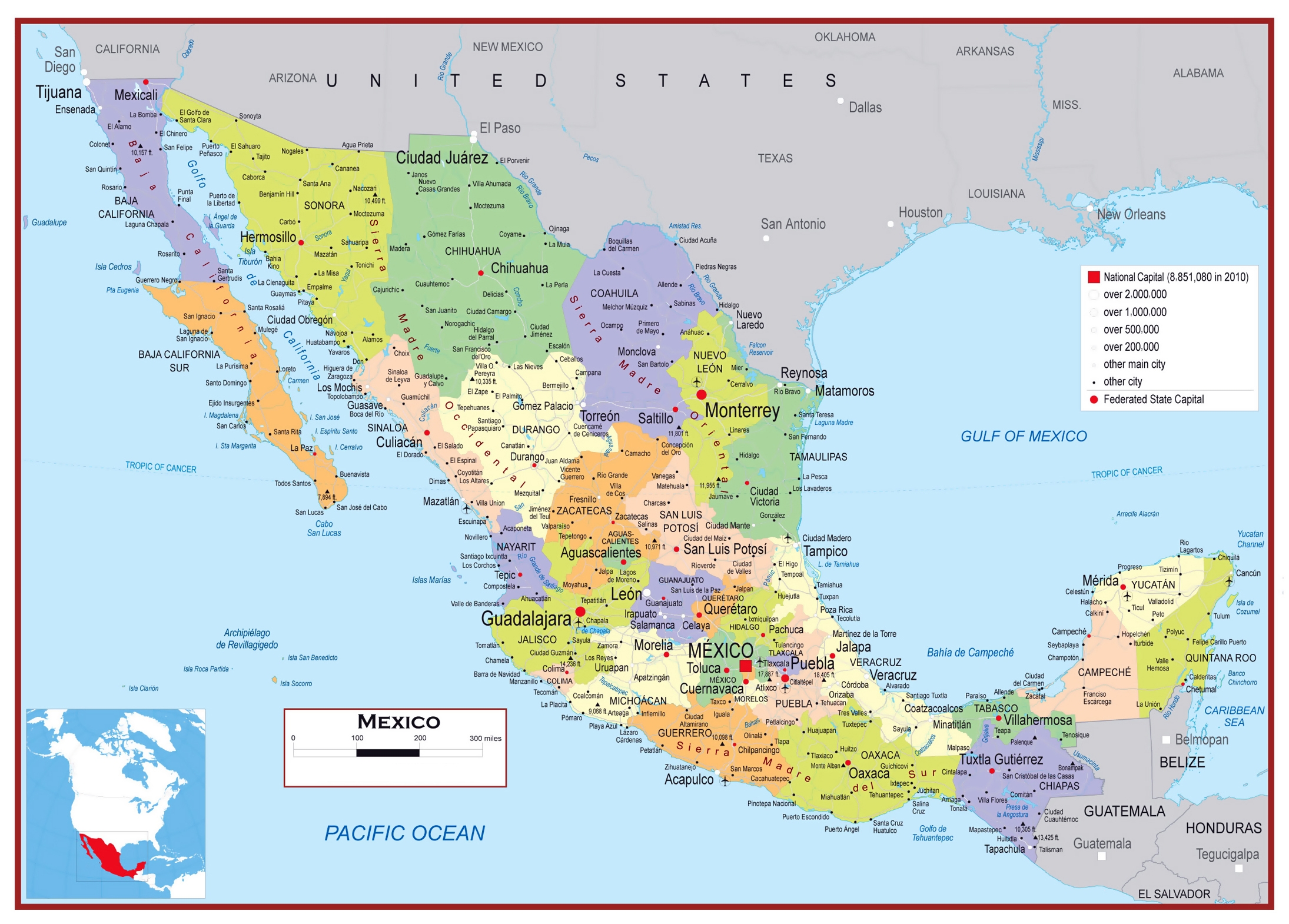 printable map of mexico