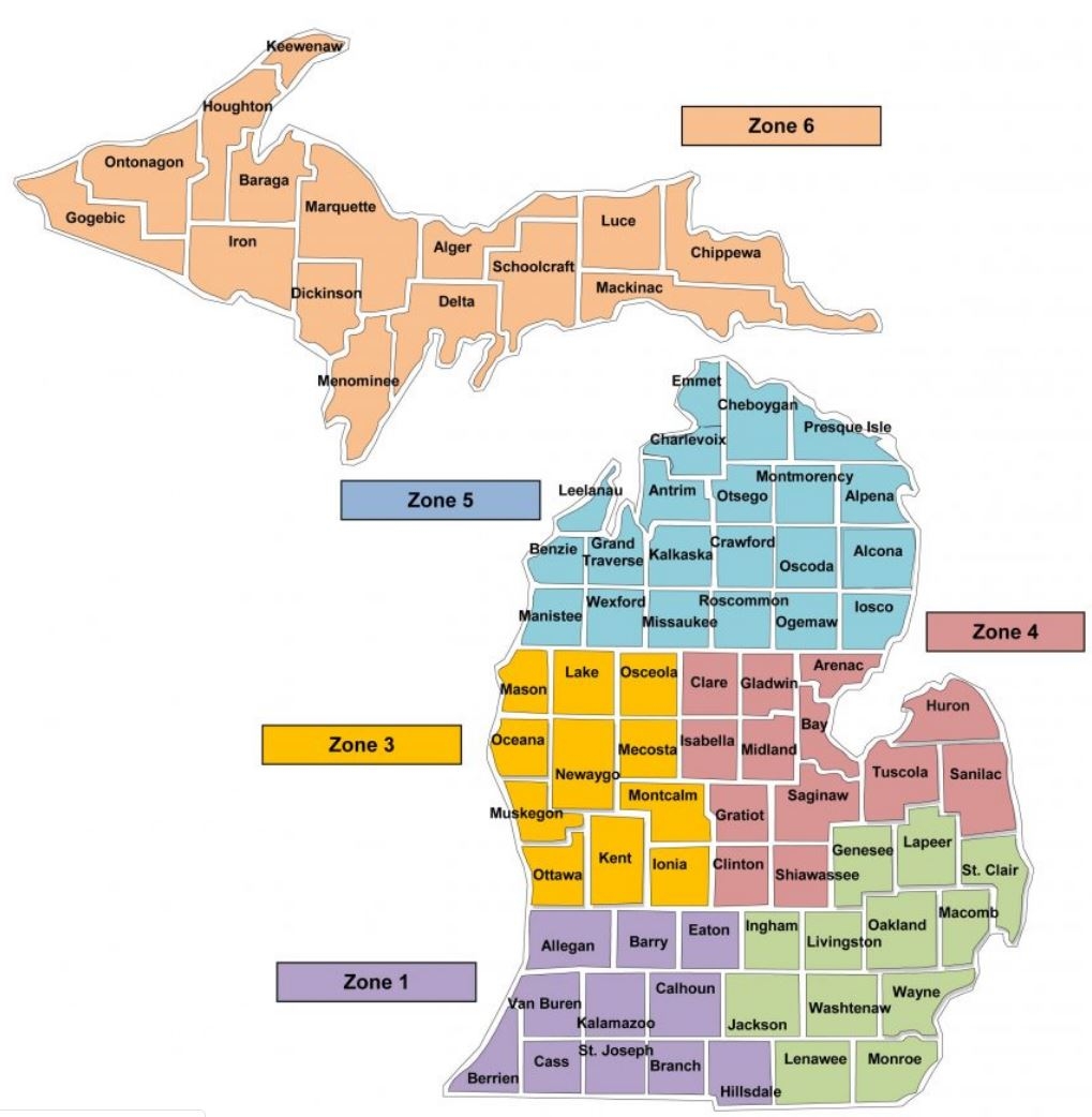 Map Of Michigan Counties Printable Map Of Michigan Counties Printable