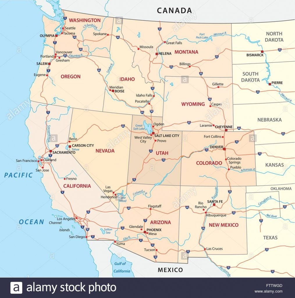 Map Western Usa States Interstate Of At North West Printable Map Western Usa States Interstate Of At North West Printable
