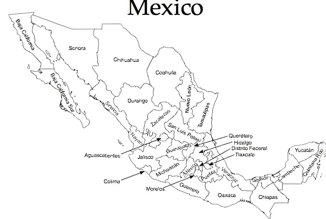 Mexico Map Printable Coloring Page Download Print Or Color Online 