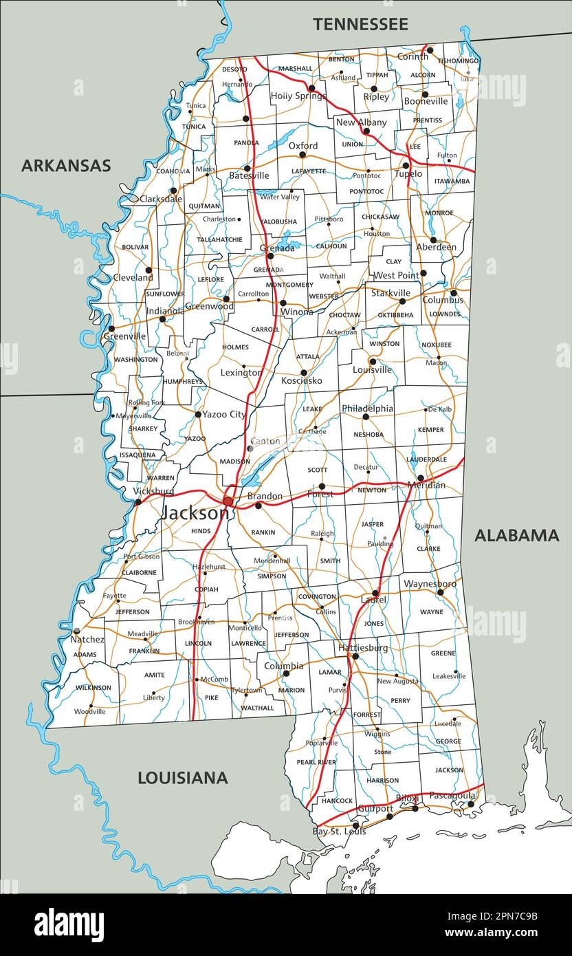 Mississippi Road Map Printable Mississippi Road Map Printable