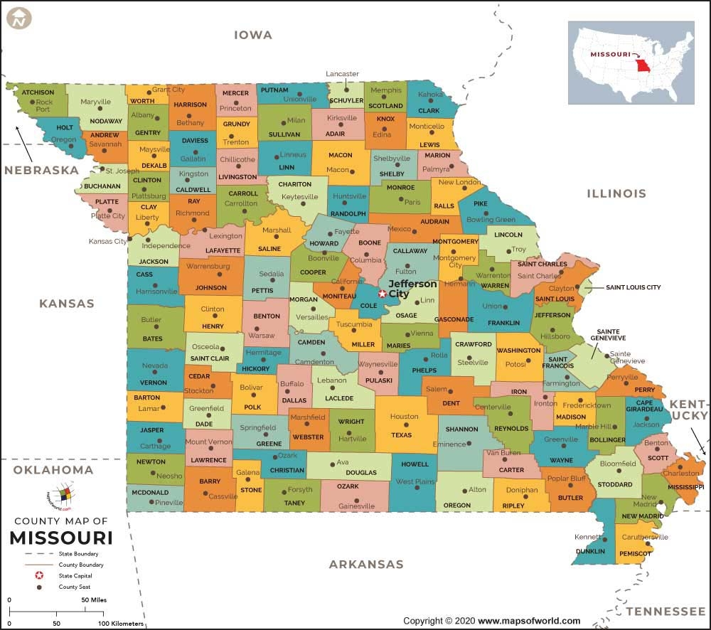 Missouri County Map Printable