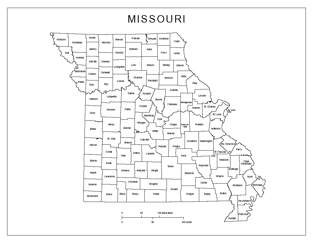Missouri County Map Printable