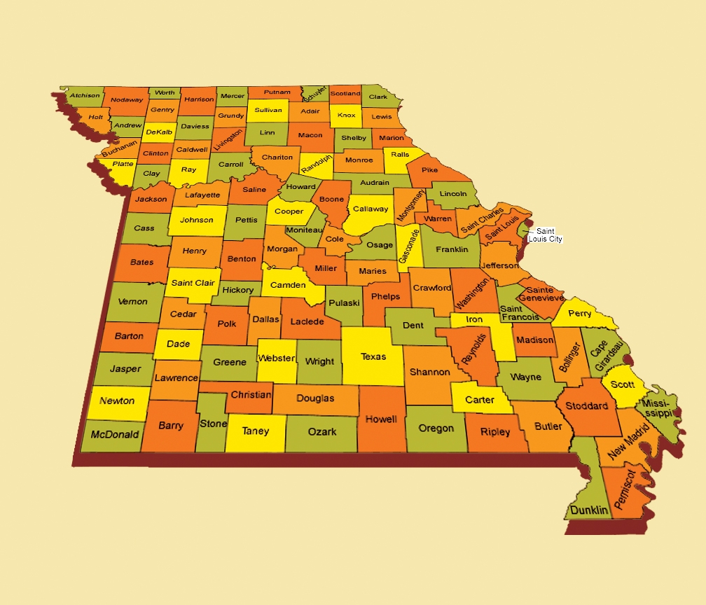Missouri County Map Printable