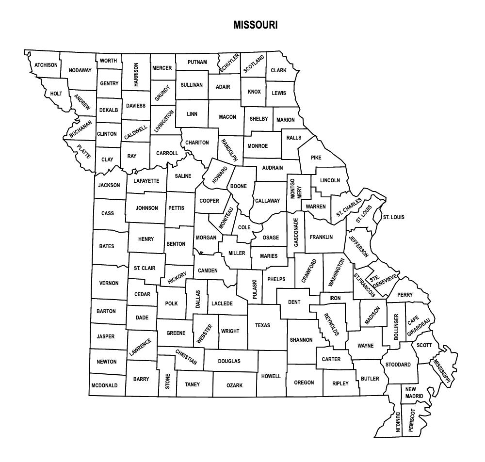 Missouri Map Counties Printable Missouri Map Counties Printable