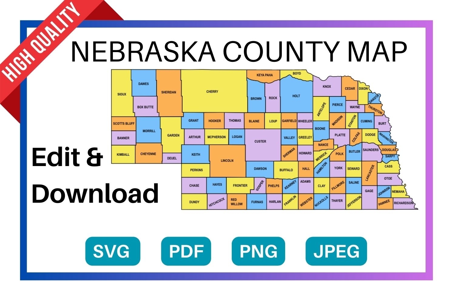 Nebraska County Map Printable Free Printable Maps