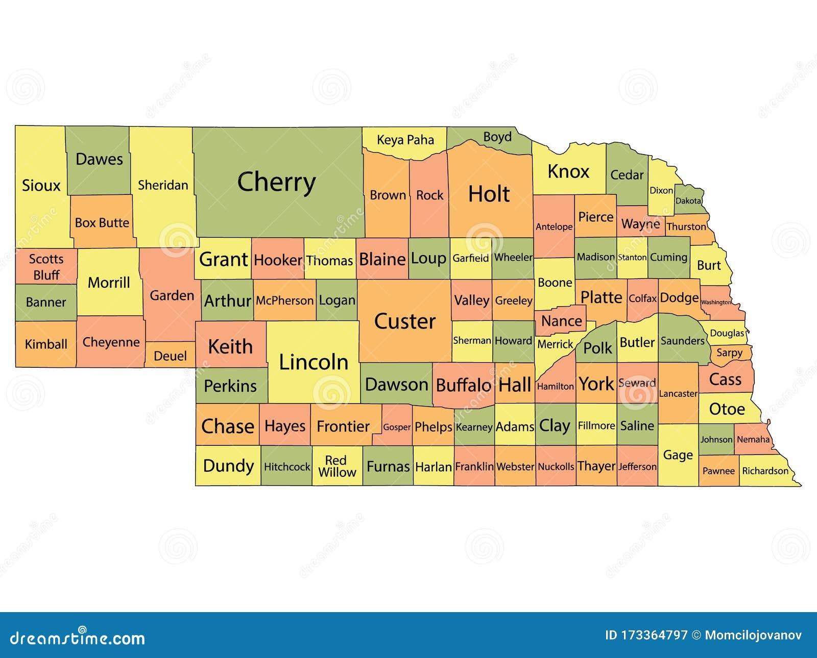 Nebraska County Map Printable