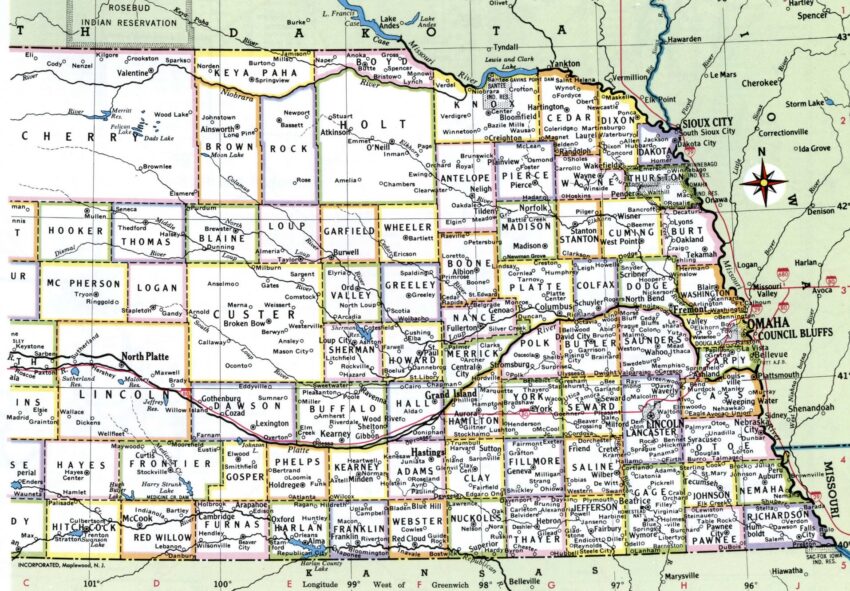 Nebraska Map Printable