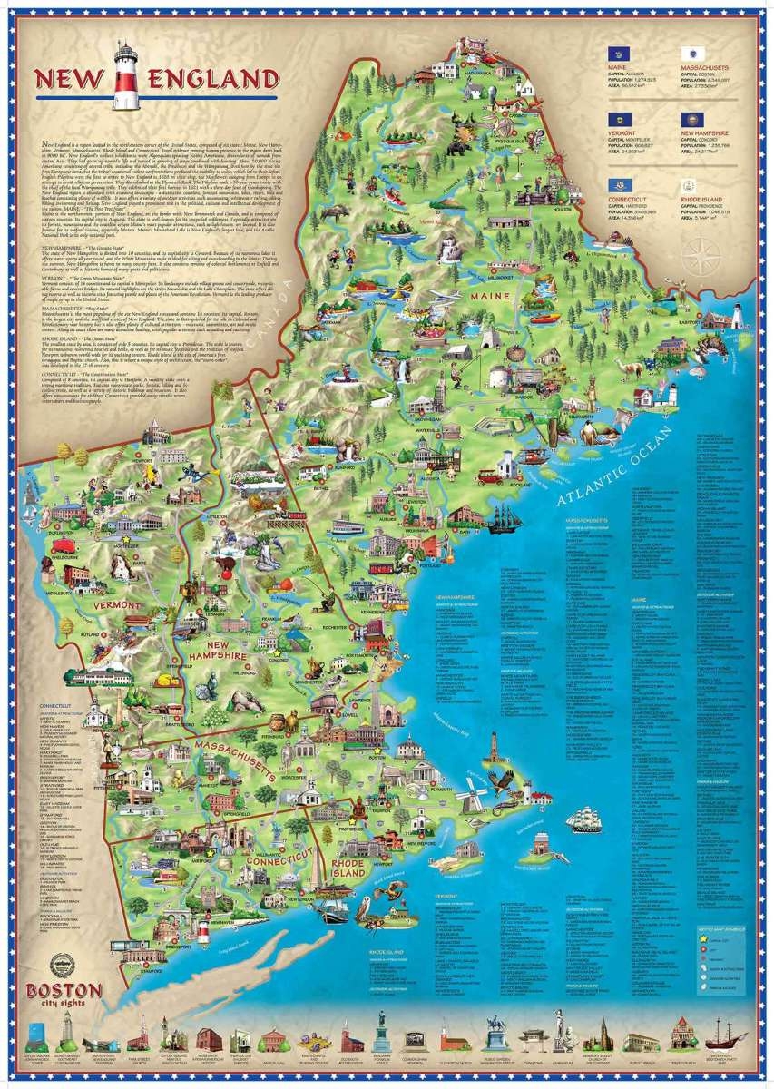 map of new england printable