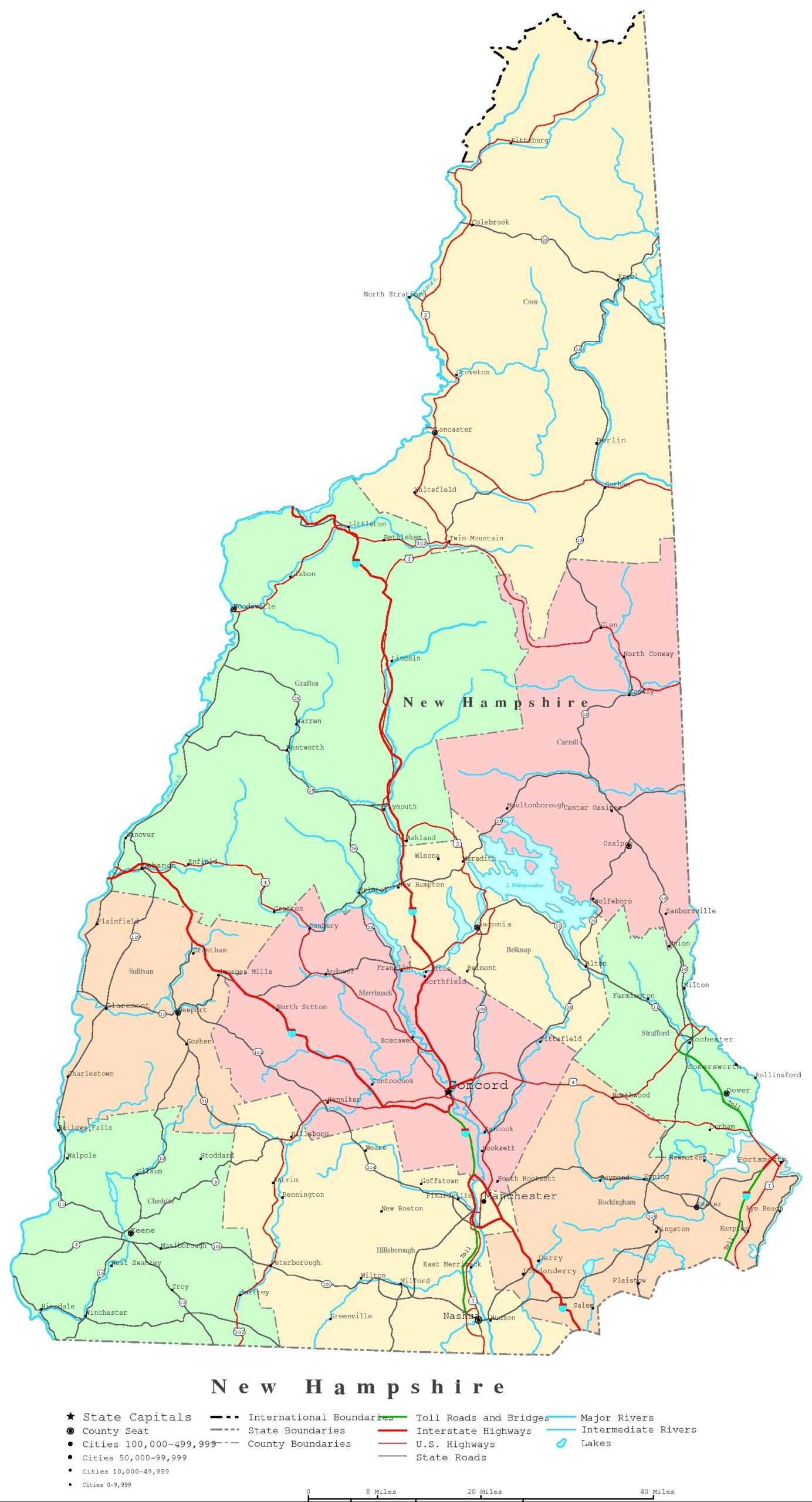 printable map of new hampshire printable map of new hampshire