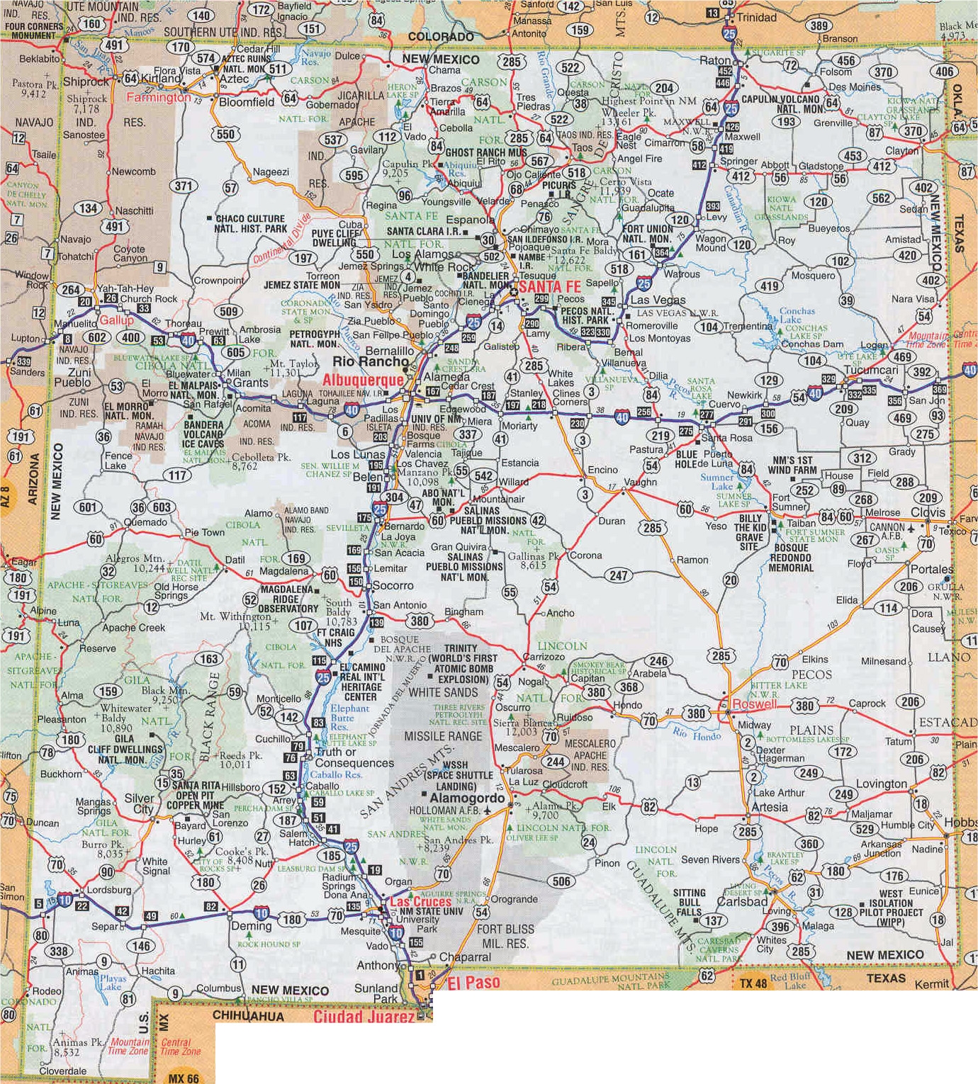 New Mexico Map Printable