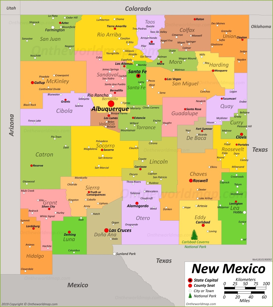 New Mexico Printable Map