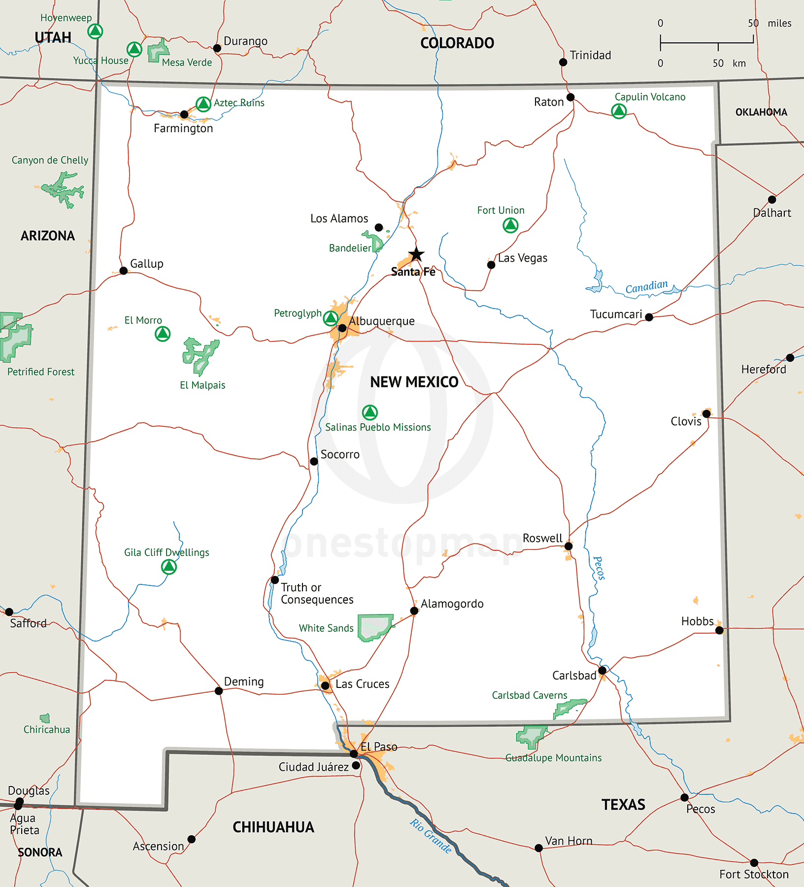 New Mexico Road Map Printable New Mexico Road Map Printable