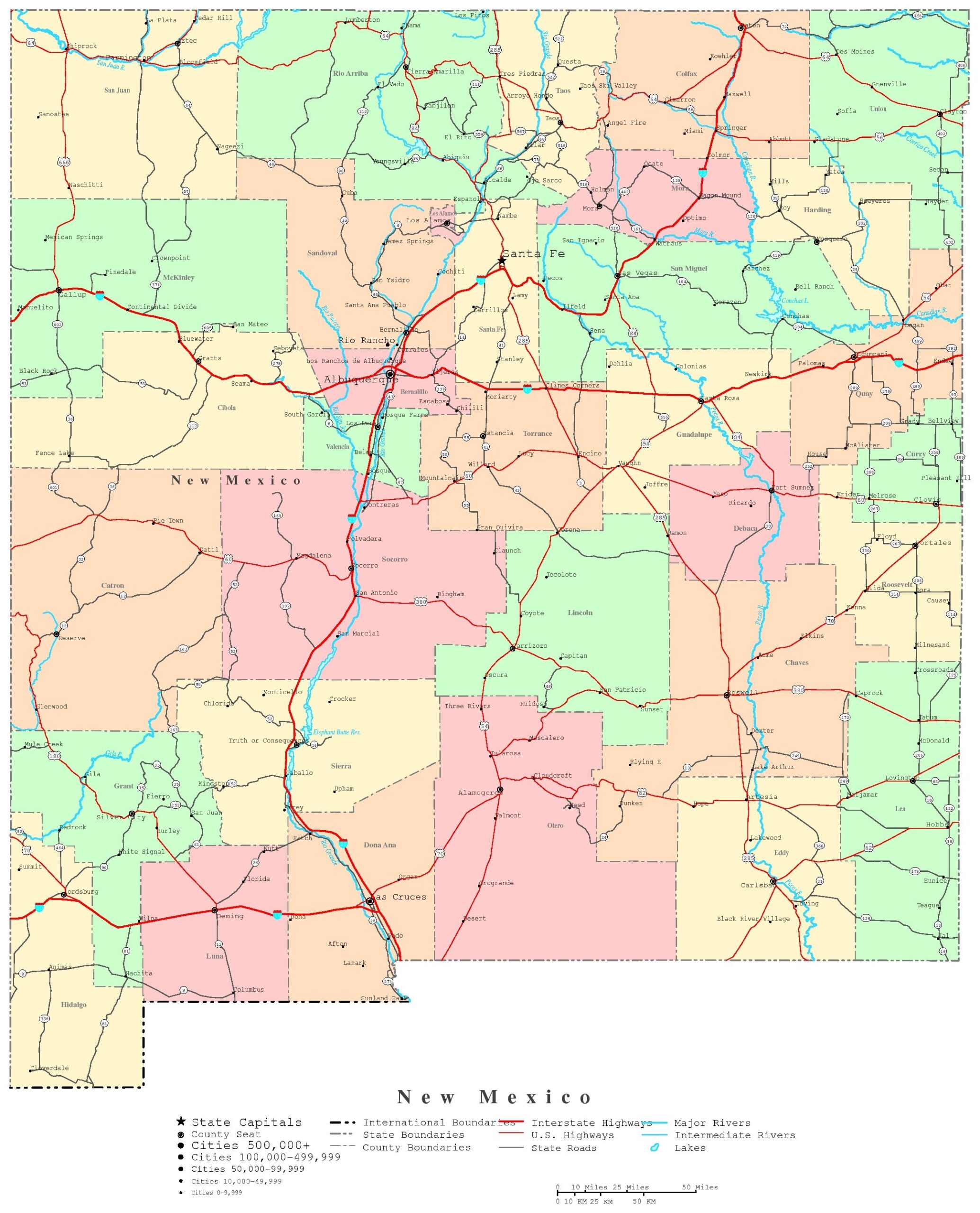 New Mexico State Map Printable New Mexico State Map Printable