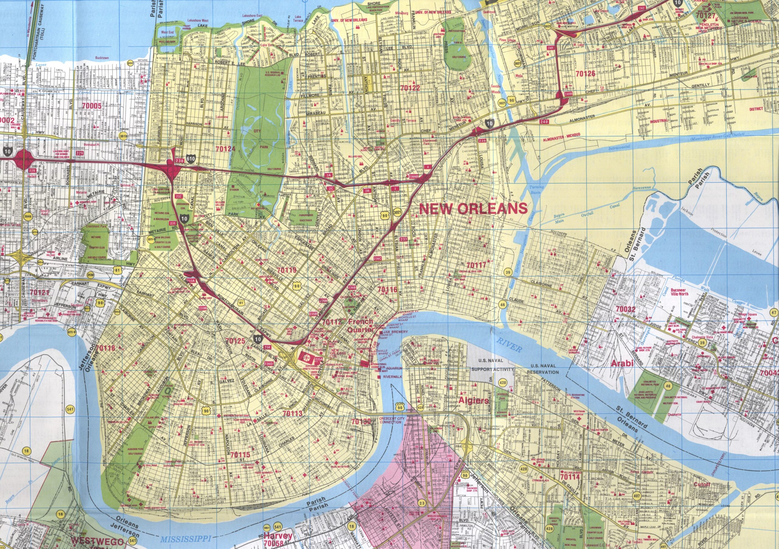 new orleans map printable