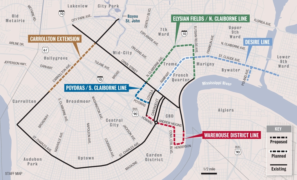 printable new orleans streetcar map
