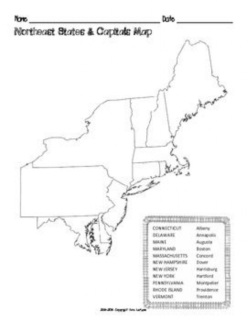 Northeast Region Map Printable Northeast Map With States And Capitals 