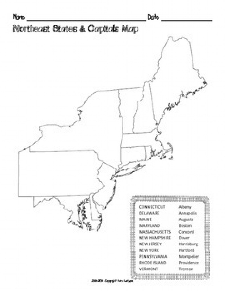 Northeast States And Capitals Map Quiz Printable Map Northeast States And Capitals Map Quiz Printable Map