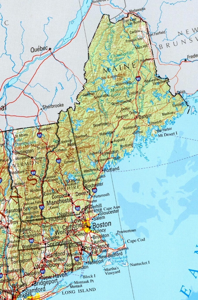 Online Maps New England States Map Adams Printable Map