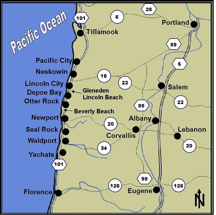 Oregon Coast Map Printable Oregon Coast Map Printable