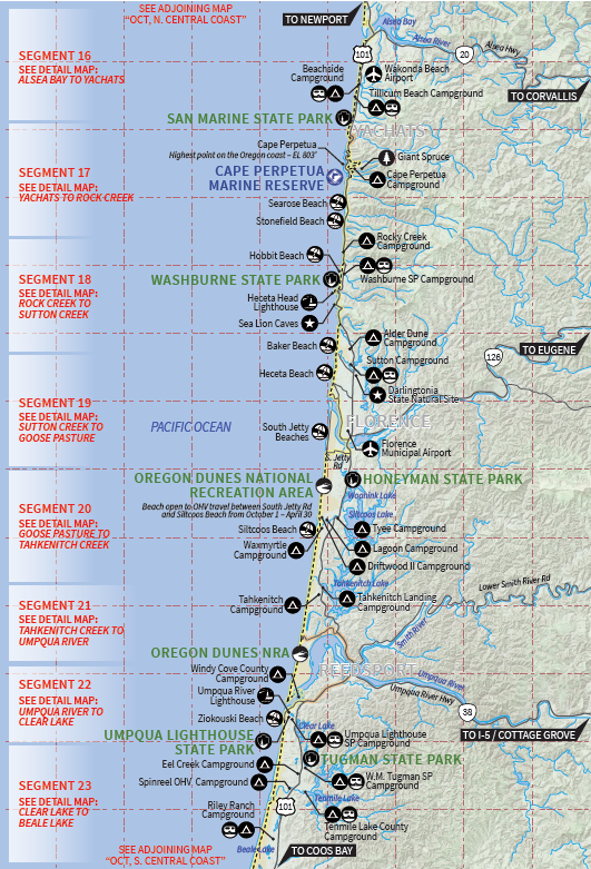 Oregon Coast Map Printable Oregon Coast Map Printable