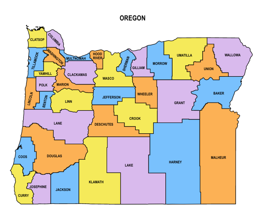 Oregon County Map Printable