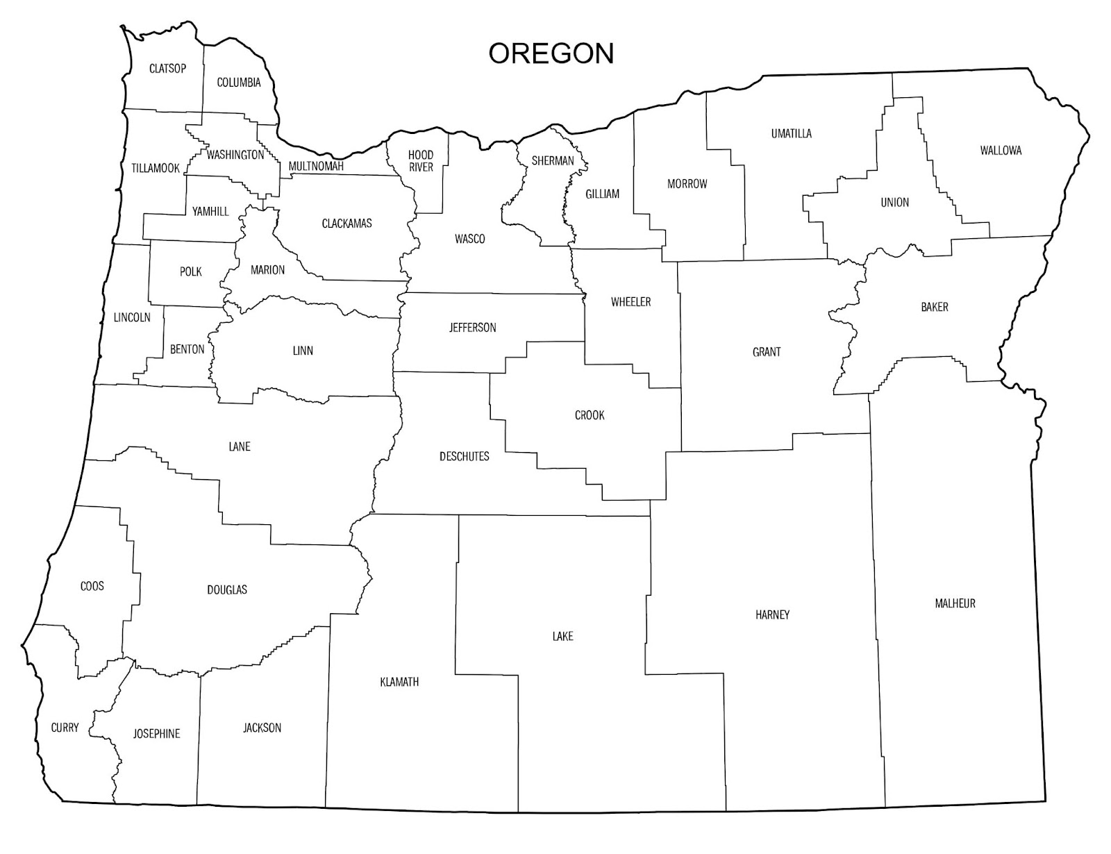 printable map oregon