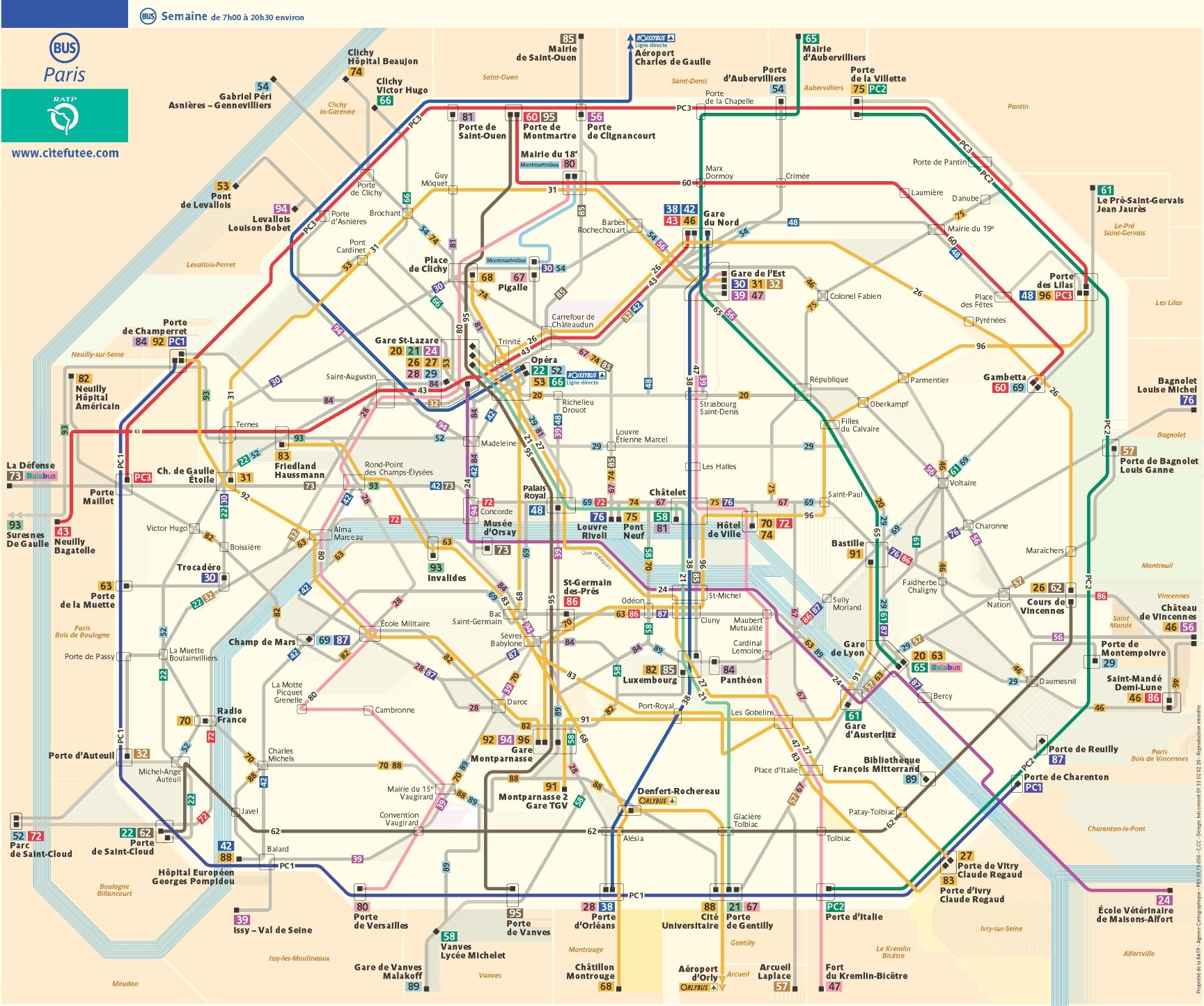Paris Bus Map Printable