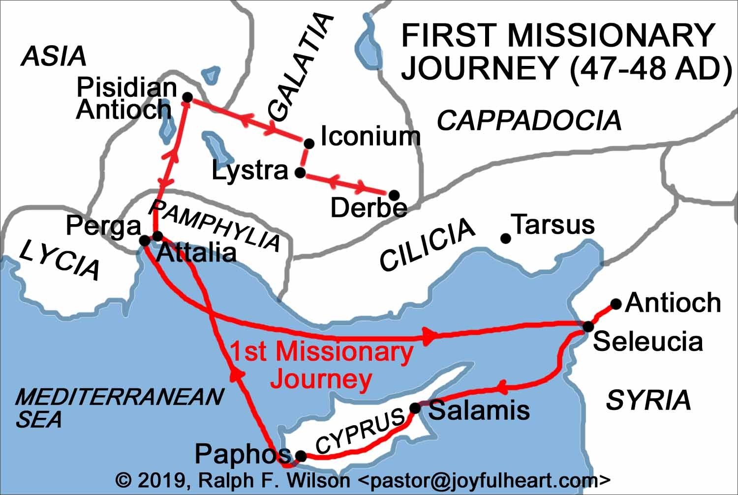 Paul 39 s Missionary Journey Map Printable