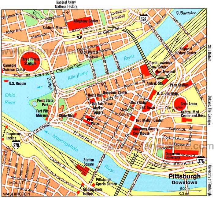 Printable Street Map Of Downtown Pittsburgh Printable Street Map Of Downtown Pittsburgh