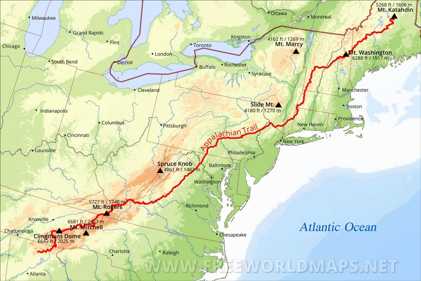 Printable Appalachian Trail Map