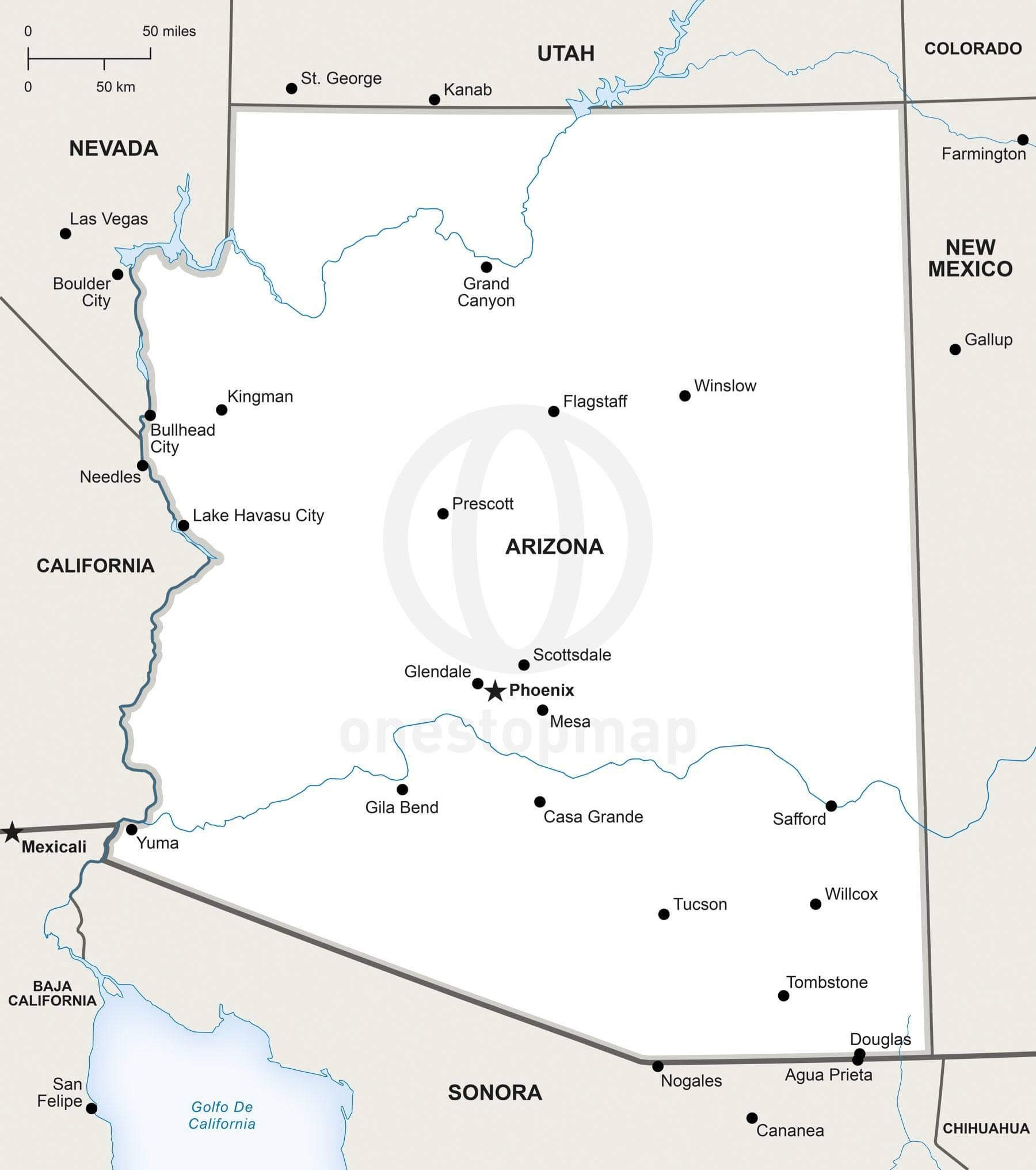 printable map of arizona