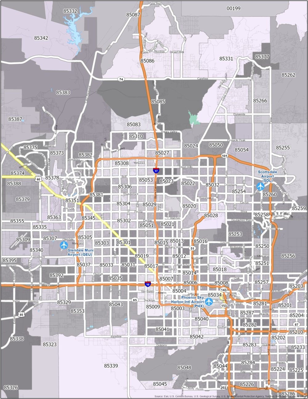 Printable Arizona Zip Code Map Fanny Printable
