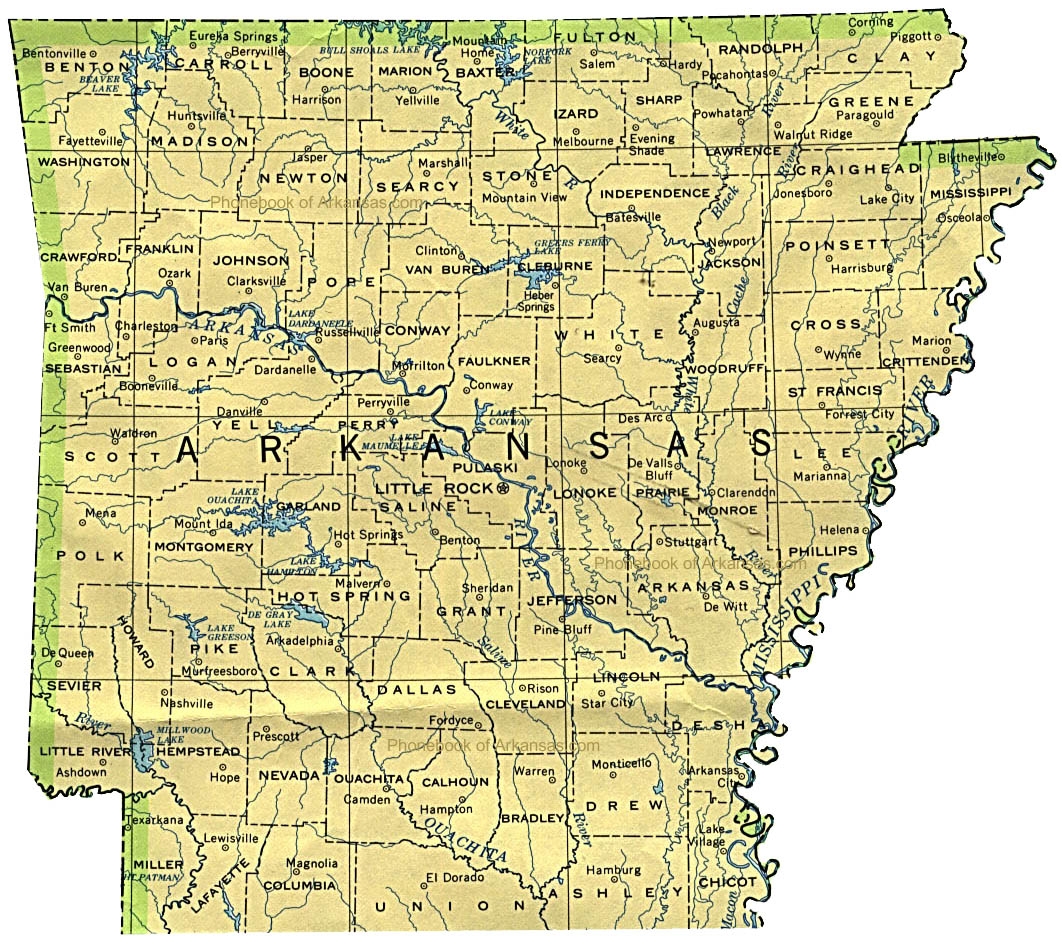 Printable Arkansas Map With Cities