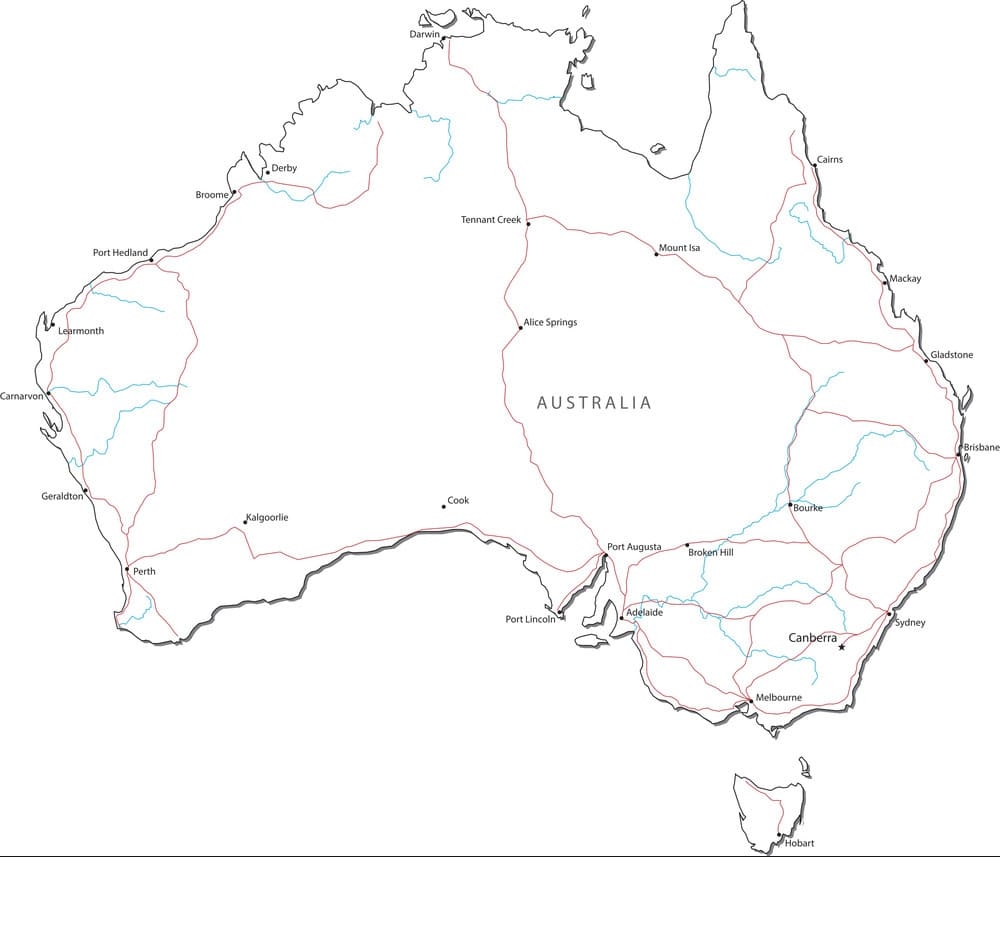 Printable Australia Map Free Download And Print For You 