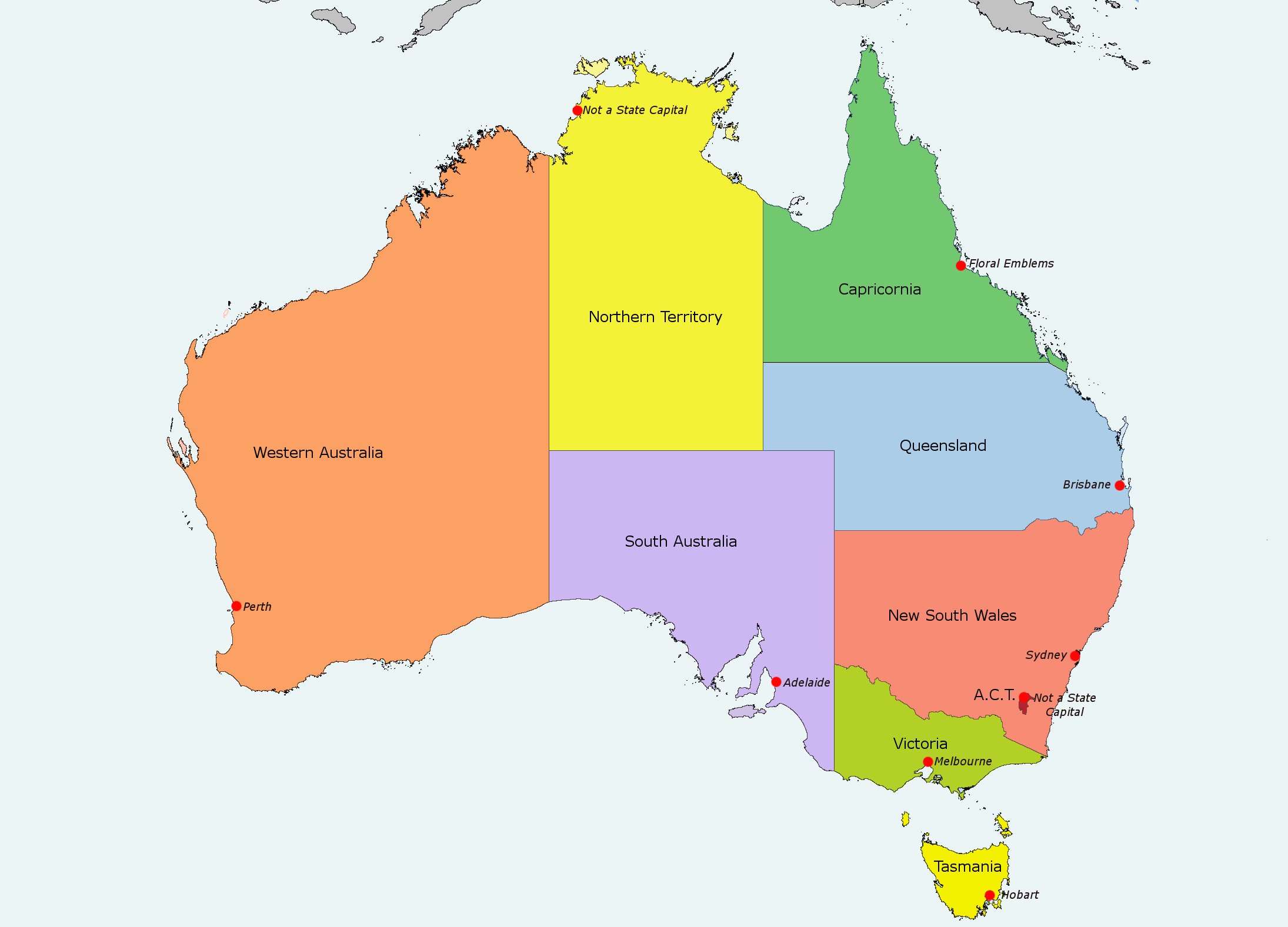 Printable Australian Map Printable Australian Map