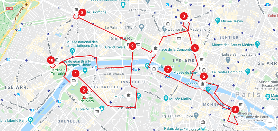 Printable Big Bus Paris Map