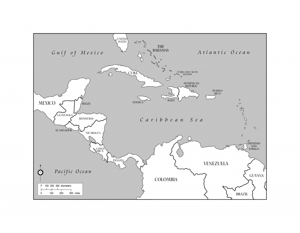 Printable Blank Caribbean Map